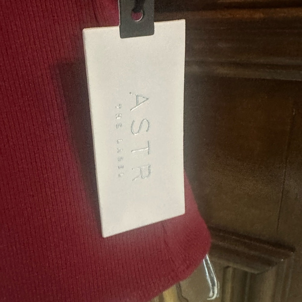 NWT SIZE S Astr Asymmetrical Red Sleeveless Bodysuit