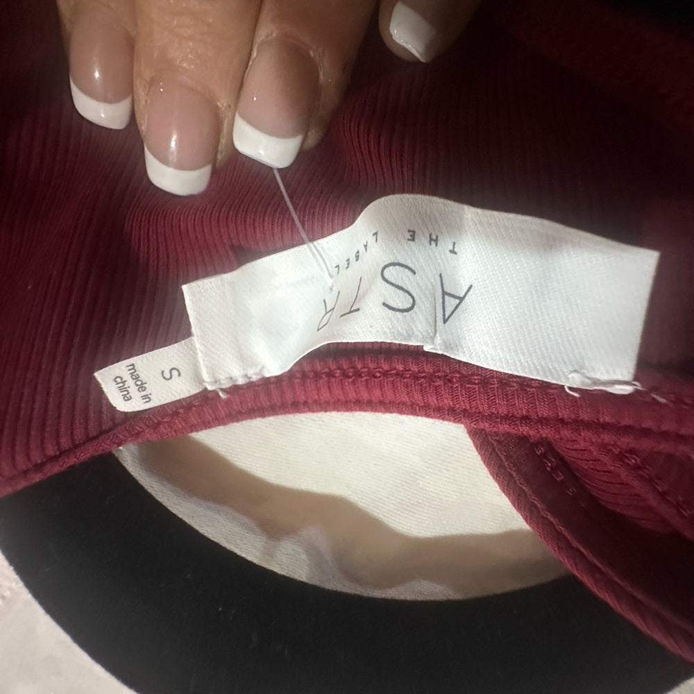 NWT SIZE S Astr Asymmetrical Red Sleeveless Bodysuit