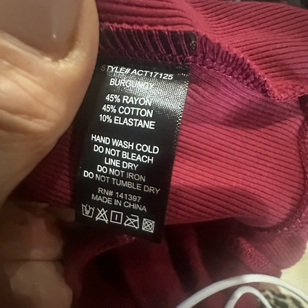 NWT SIZE S Astr Asymmetrical Red Sleeveless Bodysuit