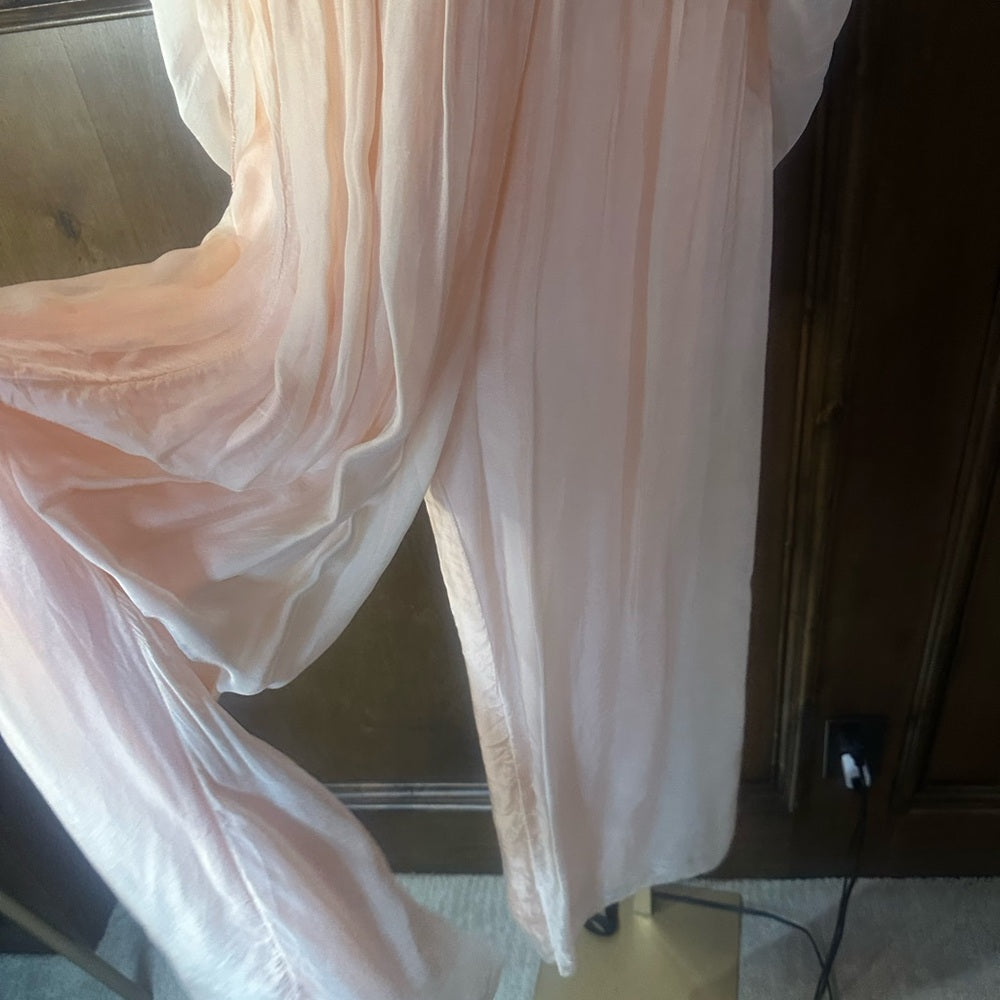 Blue Embellished Tiered Long Sleeve Sundress