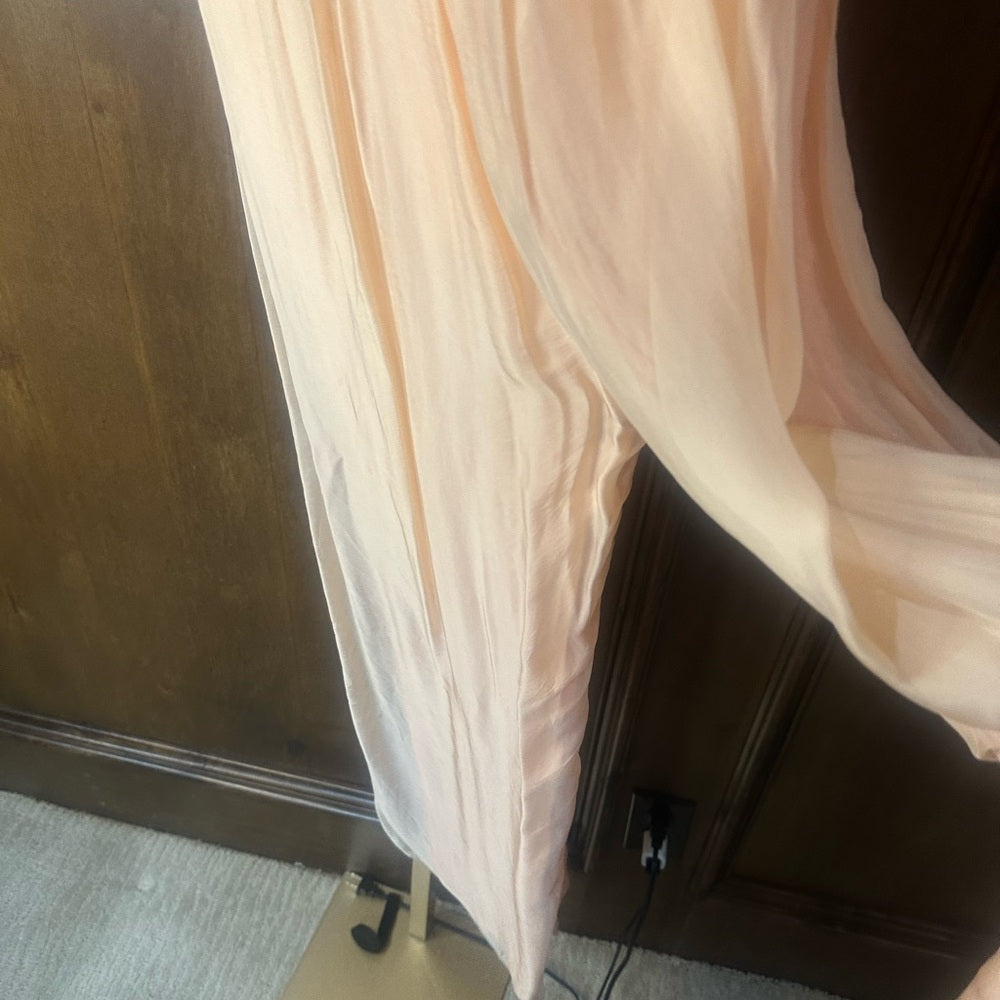 Blue Embellished Tiered Long Sleeve Sundress