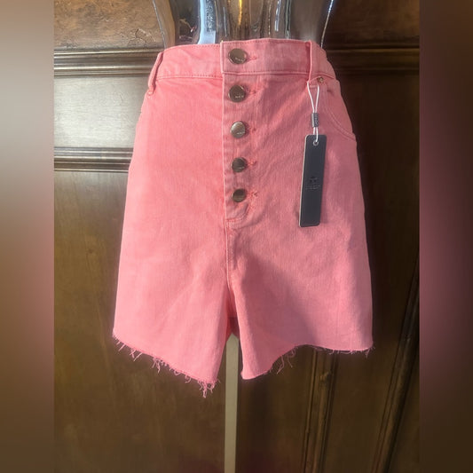 Tractr Pink High Waist Casual Shorts