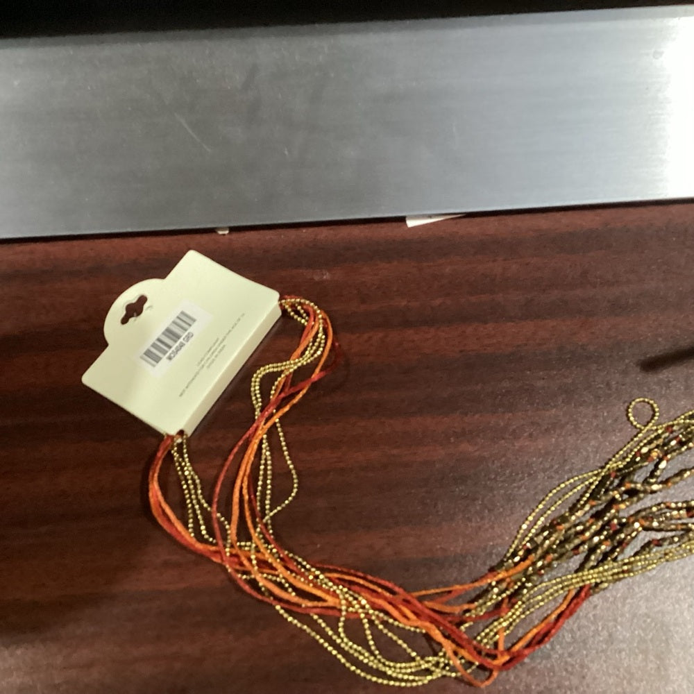 MIA Gold and Orange Layered Necklace with Bohemian Charm