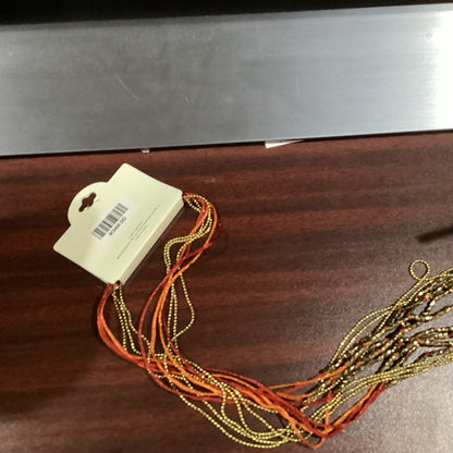 MIA Gold and Orange Layered Necklace with Bohemian Charm