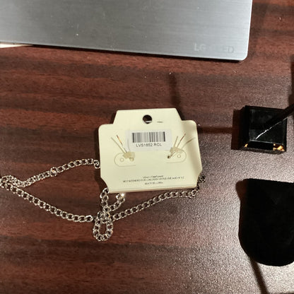 MIA Silver Cascading Fringe Necklace and earrings set