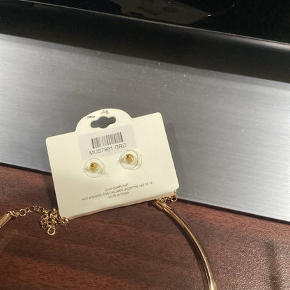 MIA Gold and Orange Necklace and Earrings set with Carnelian Stones