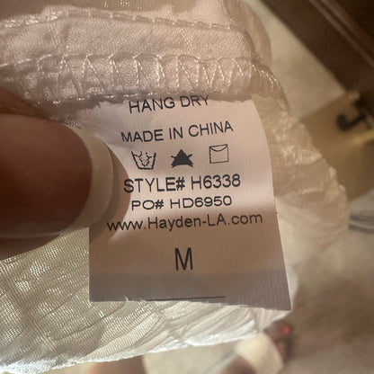 Hayden White Blouse with Bishop Sleeves and Bib Collar