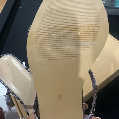 19. NEW SIZE 8 Black and White Strappy Heels with Snakeskin Texture