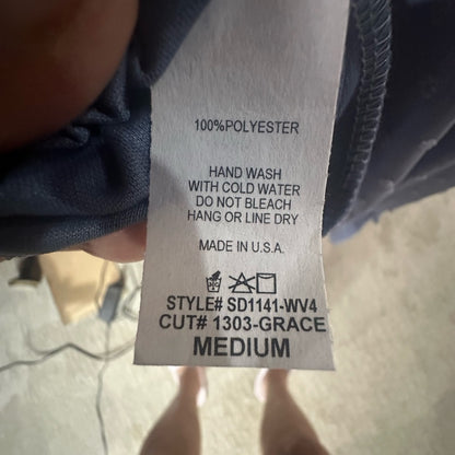 NWT SIZE M Blue Puff Sleeve Ruffled Midi Dress