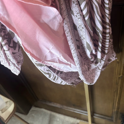 NWOT SIZE S Brown Pleated Ruffled Mini Dress with Plunge Neckline