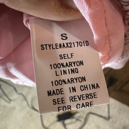 NWOT SIZE S Brown Pleated Ruffled Mini Dress with Plunge Neckline