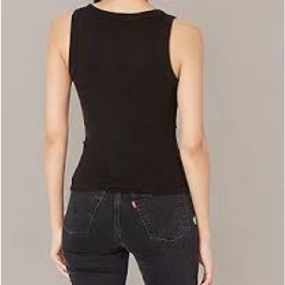 NWT SIZE L/XL Elodie Black Ribbed Fitted Tank Top