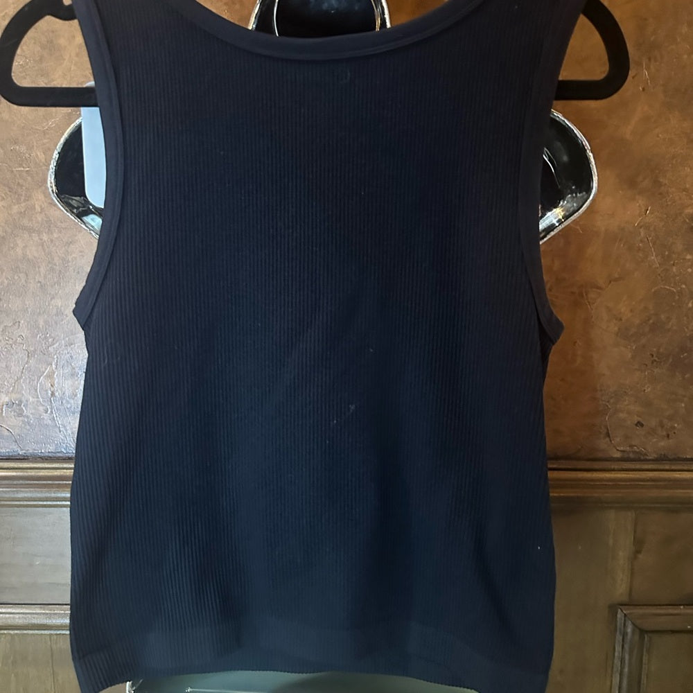 NWT SIZE L/XL Elodie Black Ribbed Fitted Tank Top