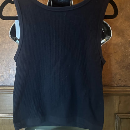 NWT SIZE L/XL Elodie Black Ribbed Fitted Tank Top
