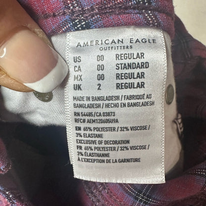 American Eagle Outfitters Red and Blue Plaid Mini Skirt