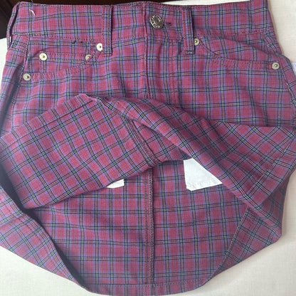 American Eagle Outfitters Red and Blue Plaid Mini Skirt