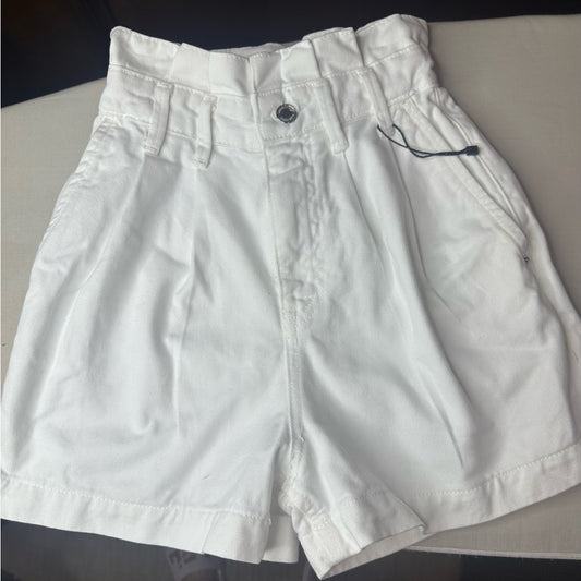 Zara High Waist White Shorts