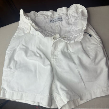 Zara High Waist White Shorts