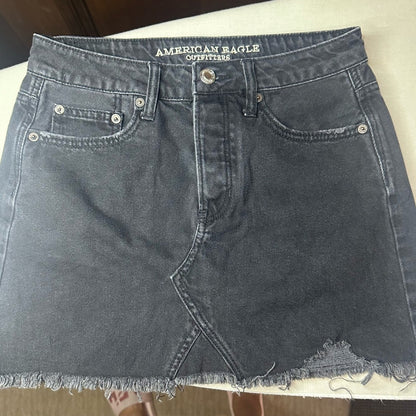 American Eagle Outfitters Black Asymmetrical Mini Skirt