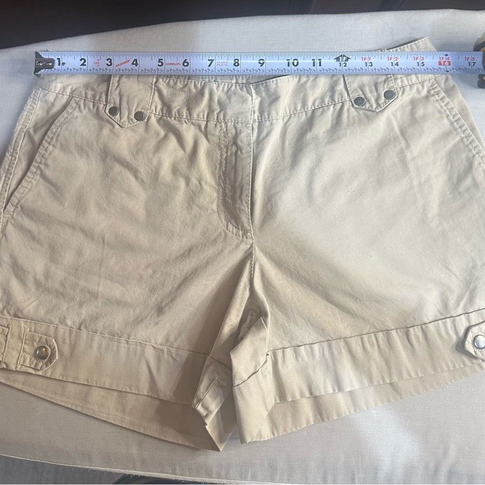 LOFT Tan Cargo Shorts with Rolled Hems