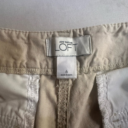 LOFT Tan Cargo Shorts with Rolled Hems