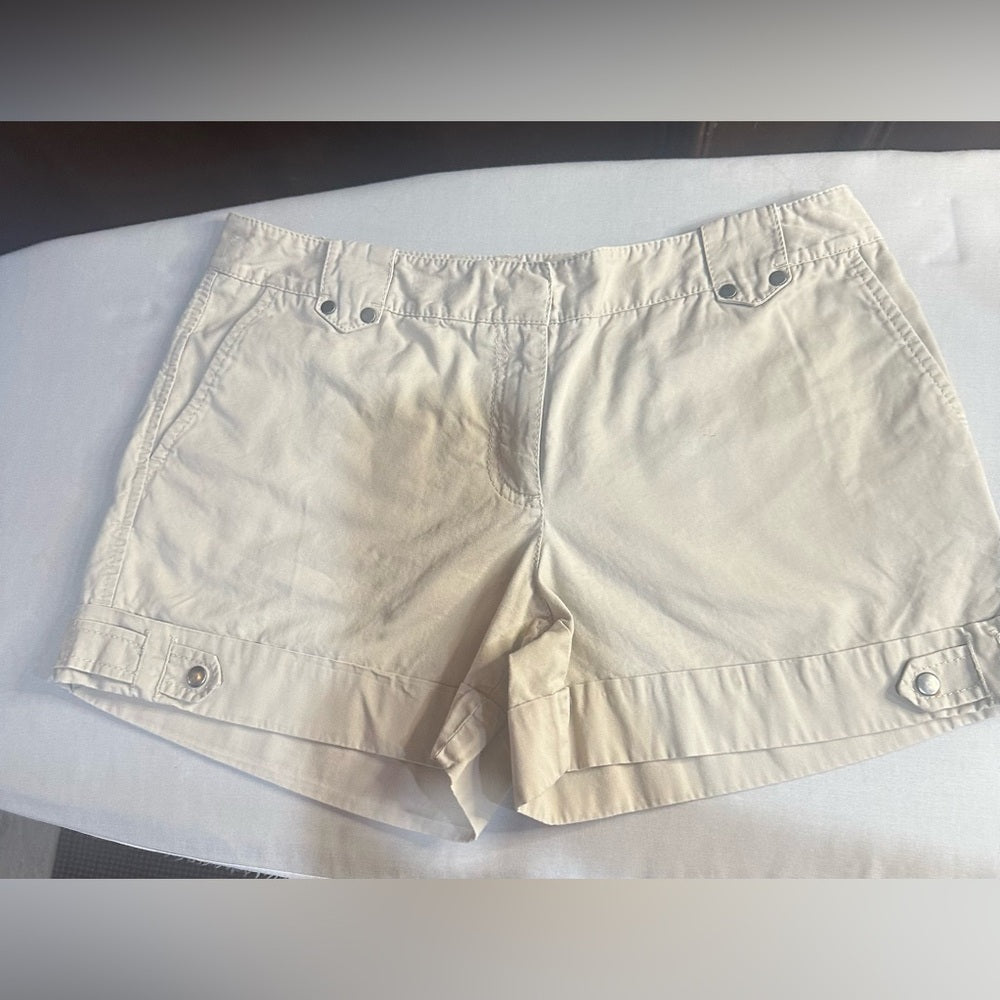 LOFT Tan Cargo Shorts with Rolled Hems