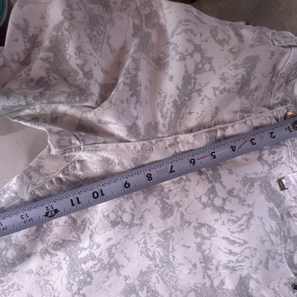 Modern Gray and White Camouflage Capris