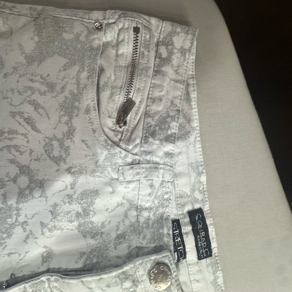 Modern Gray and White Camouflage Capris