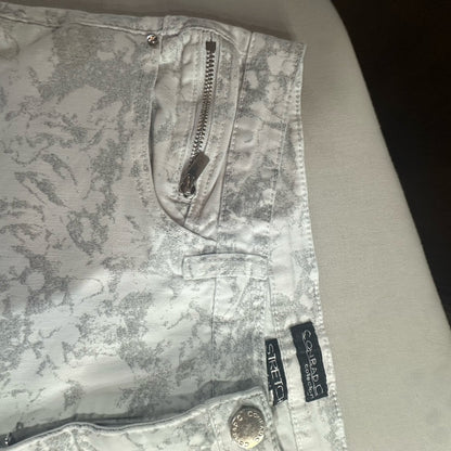 Modern Gray and White Camouflage Capris