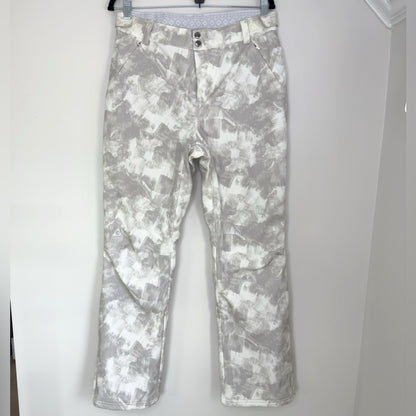 Modern Gray and White Camouflage Capris