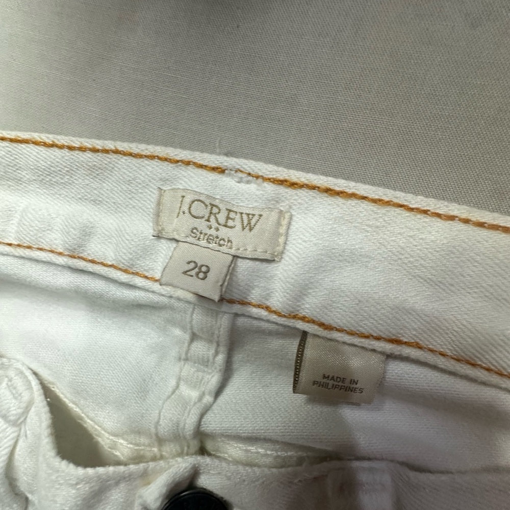J. Crew White Ankle Cropped Jeans