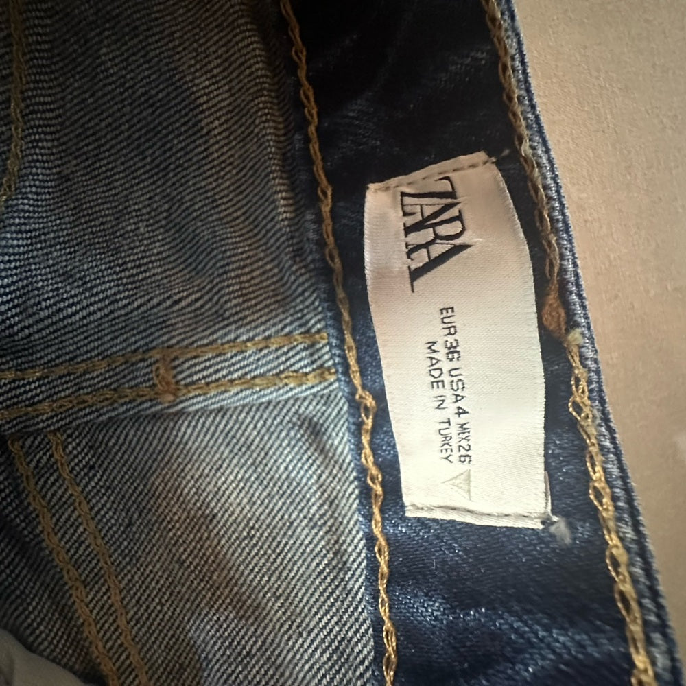 Zara Blue Relaxed Distressed Jeans