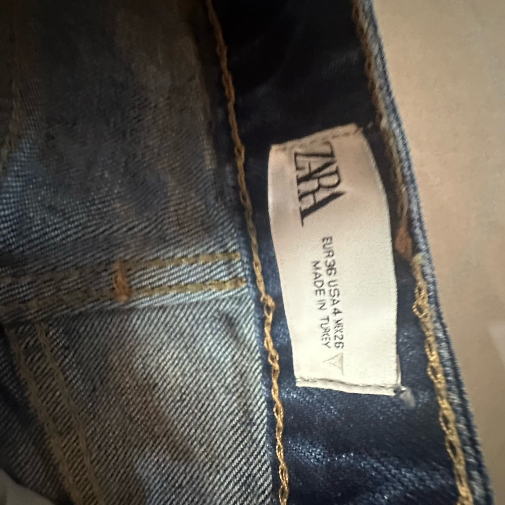 Zara Blue Relaxed Distressed Jeans