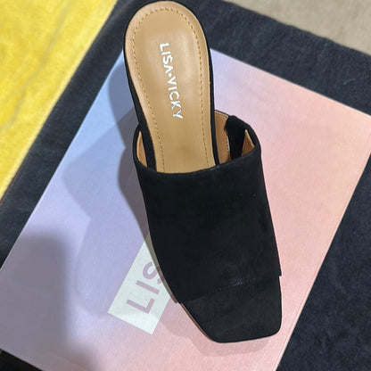 56. NEW SIZE 6.5 Alex Marie Black Mules with Sleek Block Heel