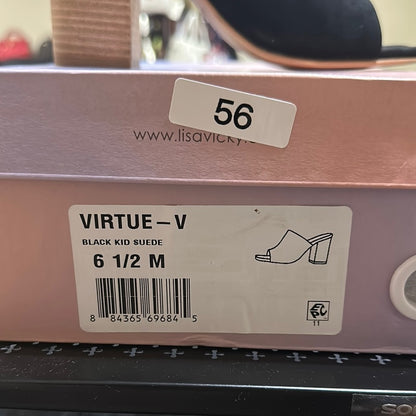 56. NEW SIZE 6.5 Alex Marie Black Mules with Sleek Block Heel