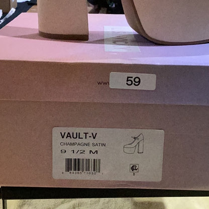 59.240-245. New. Size various Cream Platform Heels with Thick Chunky Sole