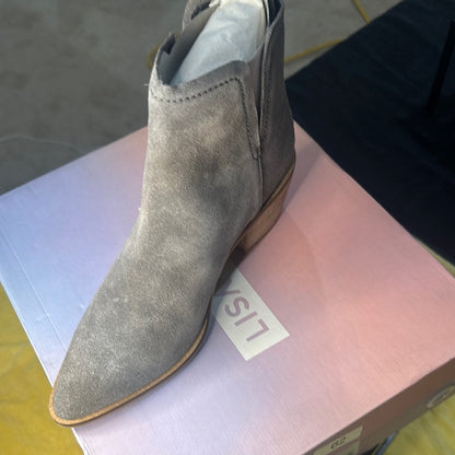 62. NEW SIZE 7M Gray Suede Ankle Booties with Pointed Toe