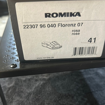 63.195.196. NEW SIZE 10-11/40/41 Romika Pink Slide Sandals & Rhinestone Accents