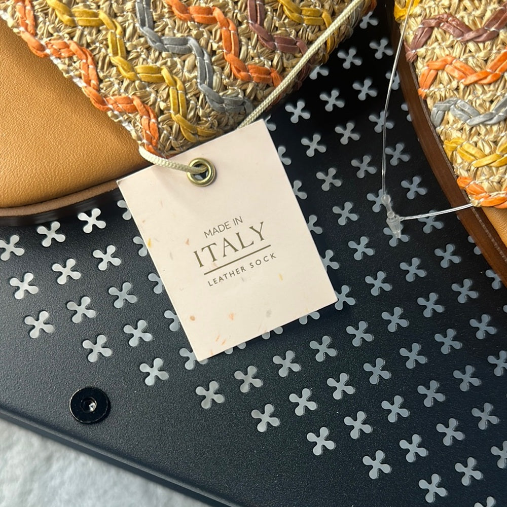 64. NEW SIZE 9 Vibrant Orange and Yellow Bohemian Sandals