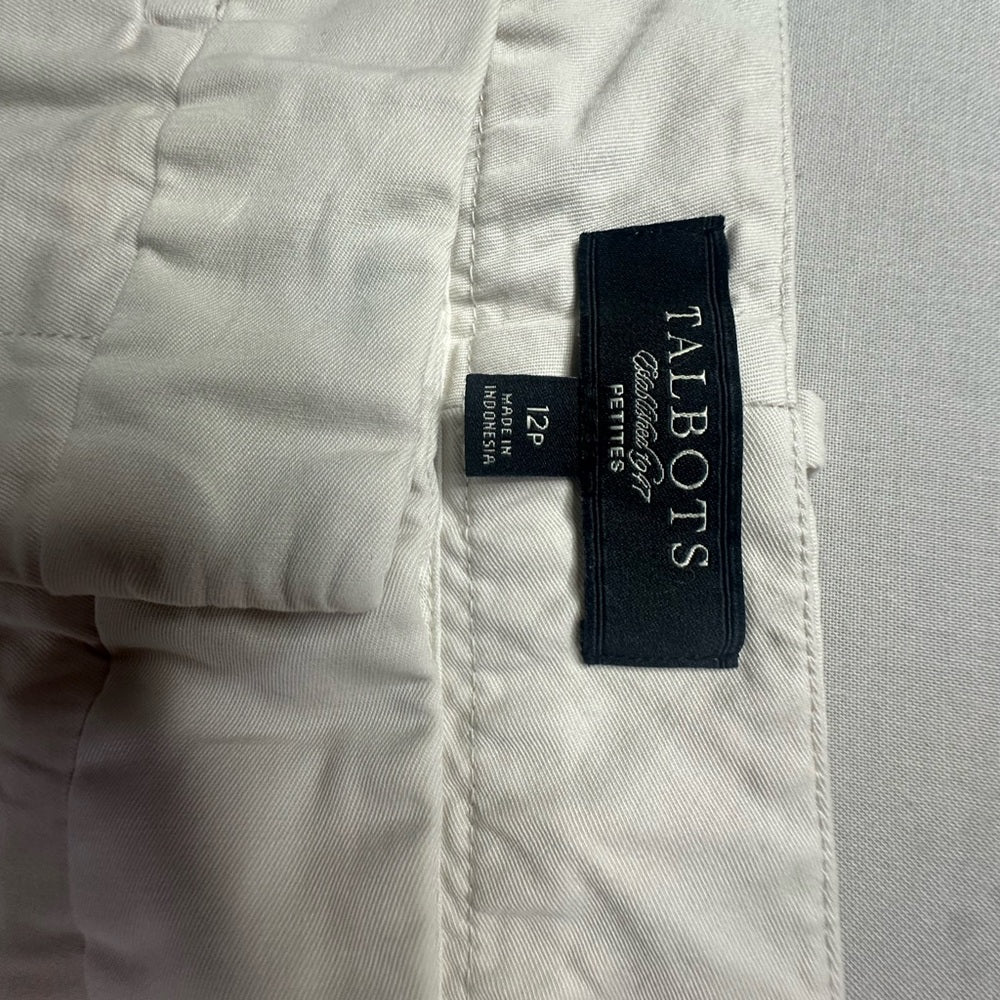SIZE 12 Talbots Cream Capris
