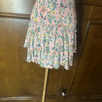 NWT SIZE S Gibson Floral Mini Skirt - Pink and Green