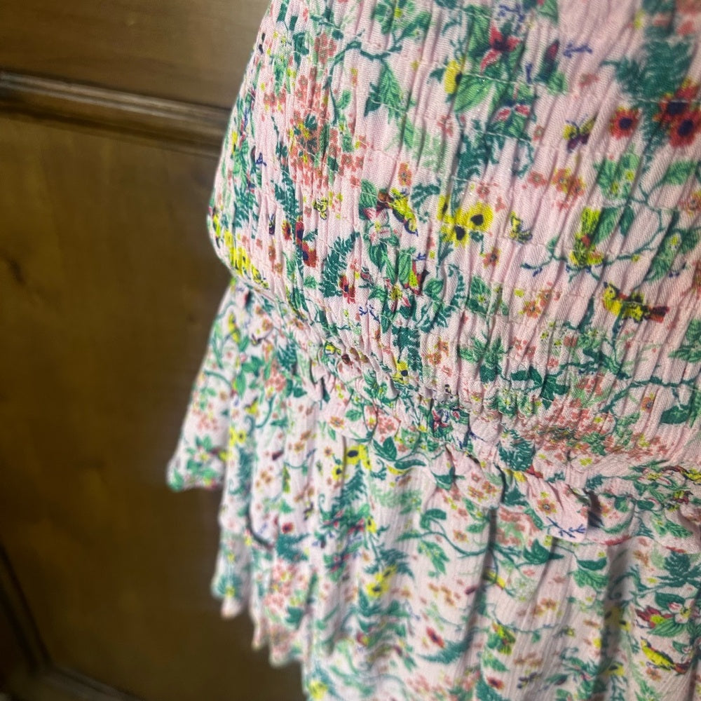 NWT SIZE S Gibson Floral Mini Skirt - Pink and Green