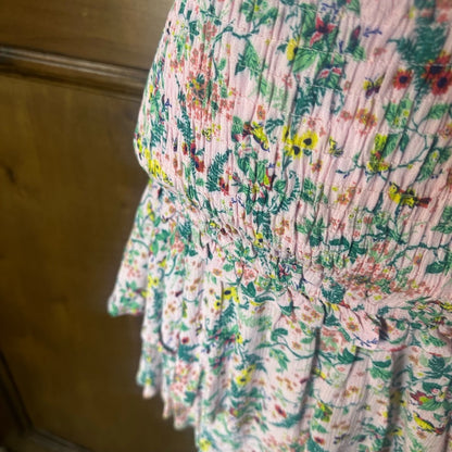 NWT SIZE S Gibson Floral Mini Skirt - Pink and Green