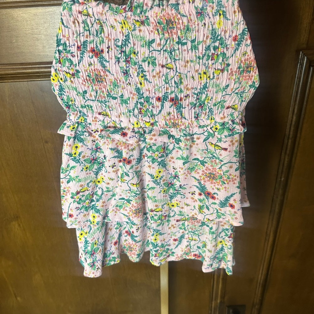 NWT SIZE S Gibson Floral Mini Skirt - Pink and Green