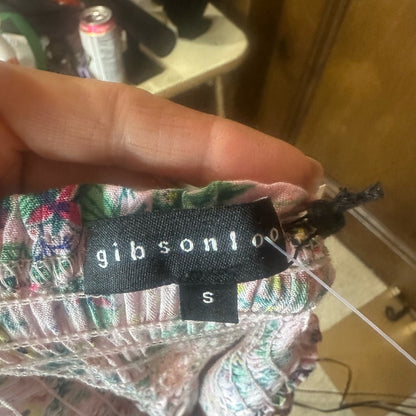 NWT SIZE S Gibson Floral Mini Skirt - Pink and Green