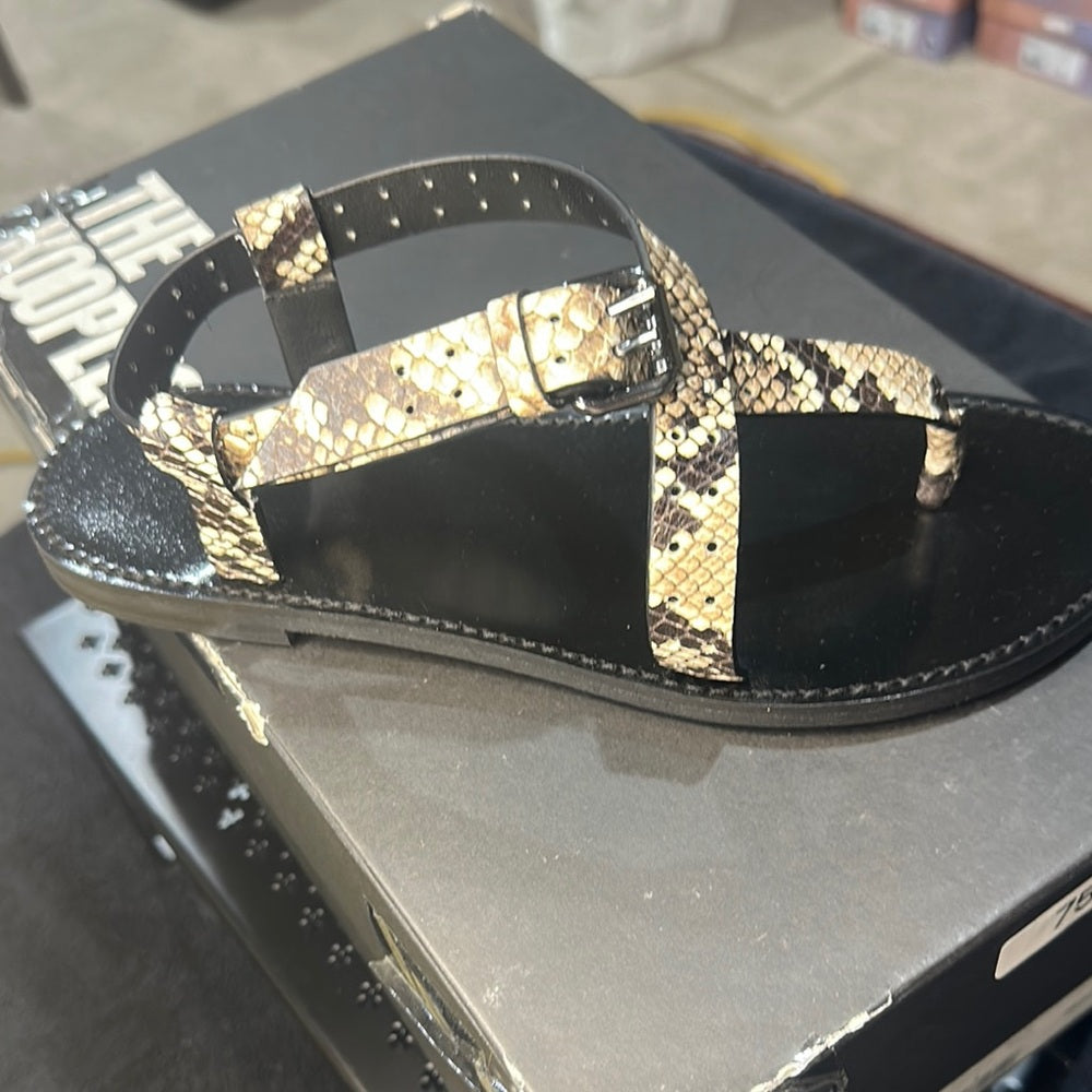 75. NEW SIZE 6-7/36 The Kooples Black and Tan Sandals with Elegant Design