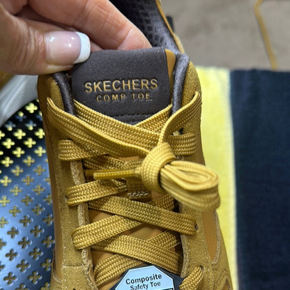 87. NEW SIZE 9.5 Skechers Yellow Combat & Moto Boots