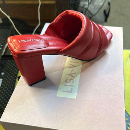 95. NEW SIZE 7.5 M Red Mules with Sleek Design and Comfort