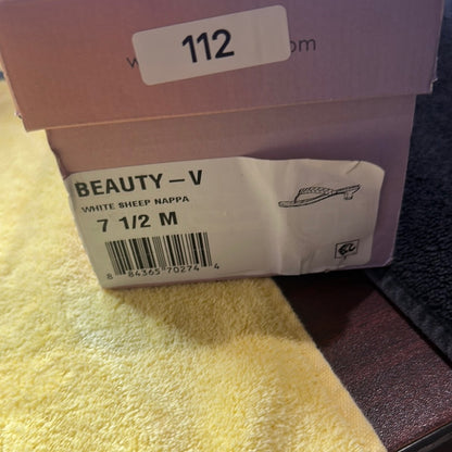 112. NEW SIZE 7.5 White Sandals with Elegant Design and Comfort