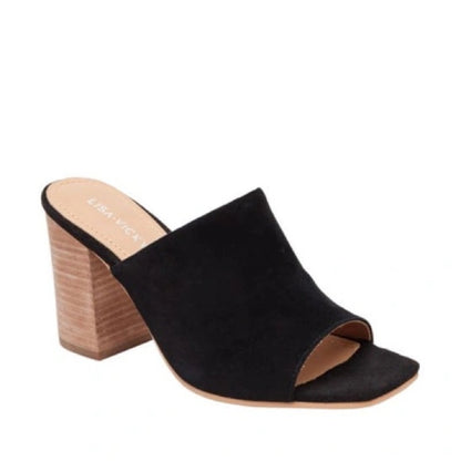 56. NEW SIZE 6.5 Alex Marie Black Mules with Sleek Block Heel